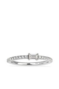 Esmerelda Ring in solid 14k white gold with white diamonds view 1