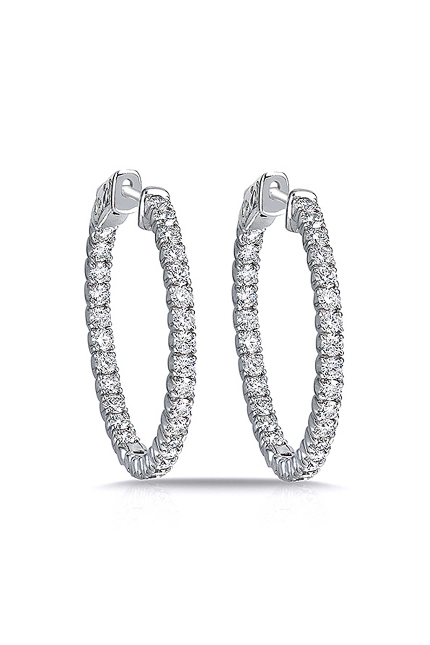 White Gold Inside Out Hoops